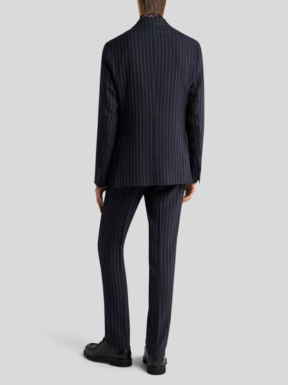 STRIPED WOOL-BLEND SUIT