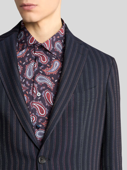 STRIPED WOOL-BLEND SUIT
