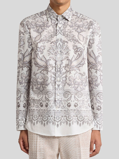 COTTON SHIRT WITH PLACED PRINT