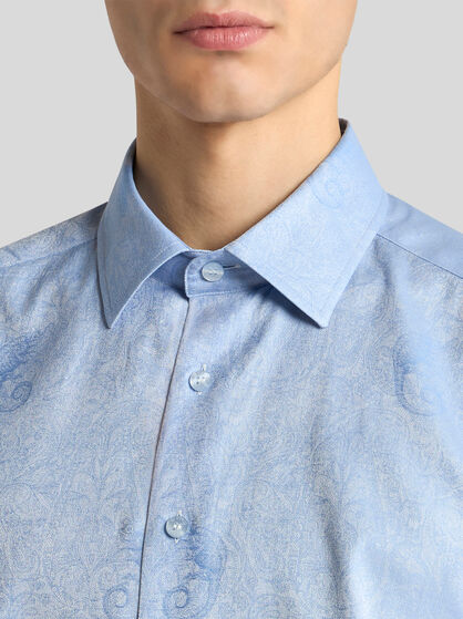 COTTON JACQUARD SHIRT WITH GECKO MOTIF