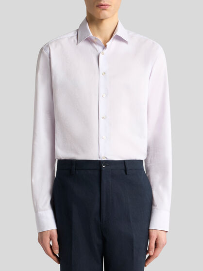 COTTON JACQUARD SHIRT WITH GECKO MOTIF