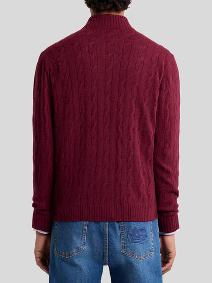 PLAIN-COLOURED CASHMERE CARDIGAN