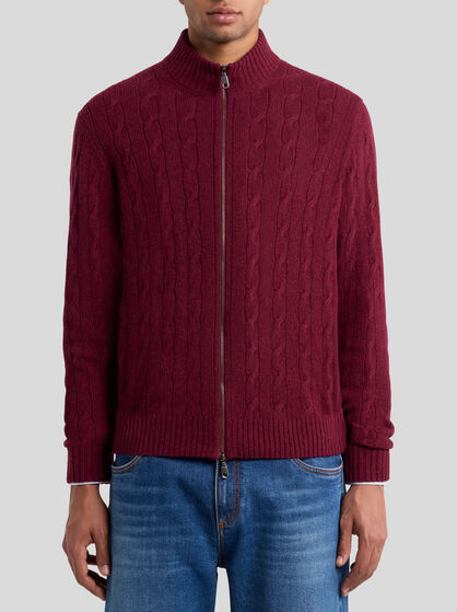 PLAIN-COLOURED CASHMERE CARDIGAN