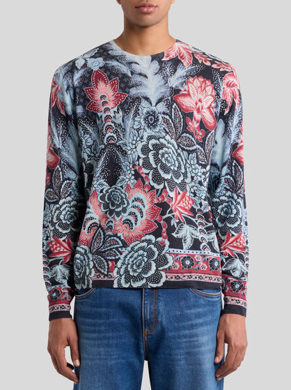 PRINTED SILK AND CASHMERE JUMPER