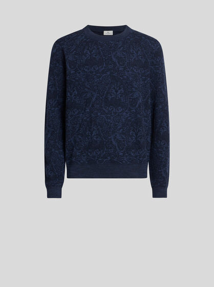 WOOL AND COTTON JACQUARD JUMPER