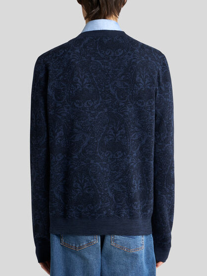 WOOL AND COTTON JACQUARD JUMPER