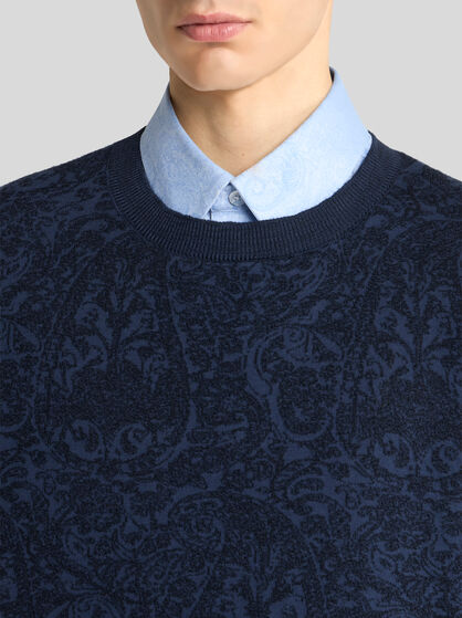 WOOL AND COTTON JACQUARD JUMPER