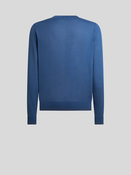 COTTON JACQUARD CREW-NECK SWEATER