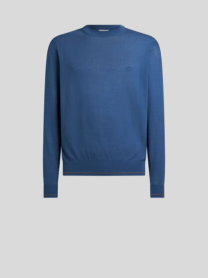 COTTON JACQUARD CREW-NECK SWEATER