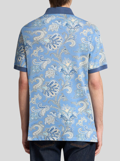 FLORAL PAISLEY COTTON POLO SHIRT