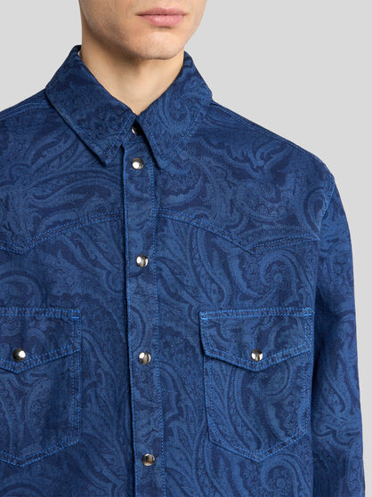 PRINTED DENIM OVERSHIRT