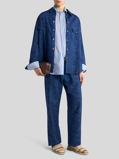 PRINTED DENIM OVERSHIRT
