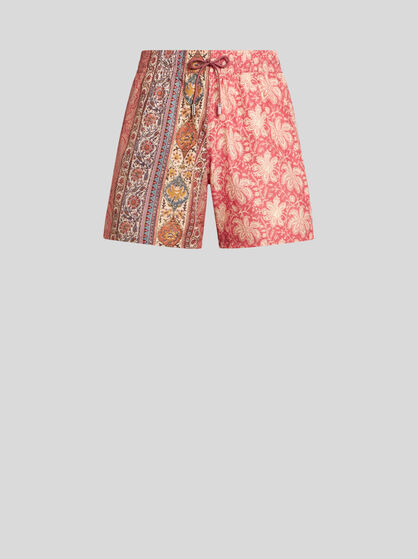 DOUBLE-PATTERN SWIM SHORTS
