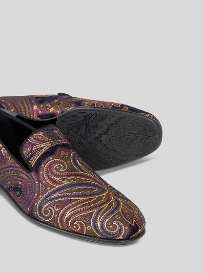 PAISLEY METALLIC JACQUARD LOAFERS