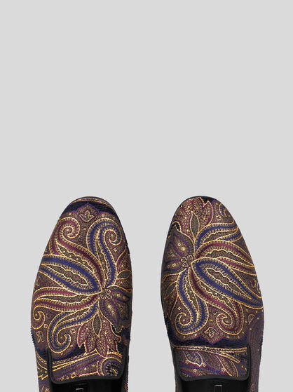 PAISLEY METALLIC JACQUARD LOAFERS
