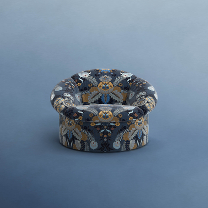 Armchair designed by Marco De Vincenzo- fabric ETRO