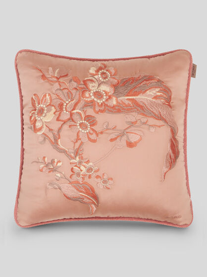 CUSHION WITH LEAFY FLORAL MOTIF