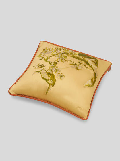 CUSHION WITH LEAFY FLORAL MOTIF