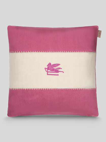 LINEN CUSHION WITH EMBROIDERED PEGASO