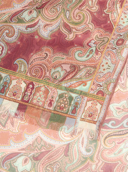 SILK SCARF WITH PLACED PRINT