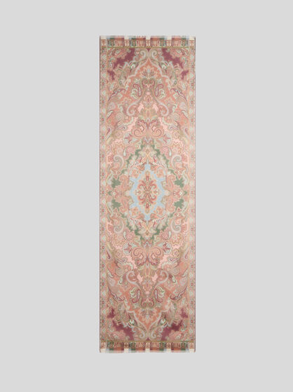 SILK SCARF WITH PLACED PRINT