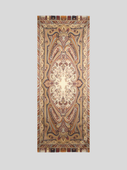 CASHMERE AND SILK SCARF WITH PLACED PRINT