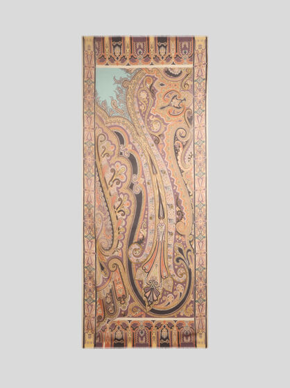 SILK SCARF WITH PLACED PRINT
