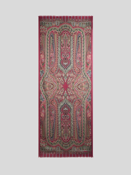 CASHMERE AND SILK SCARF WITH PLACED PRINT