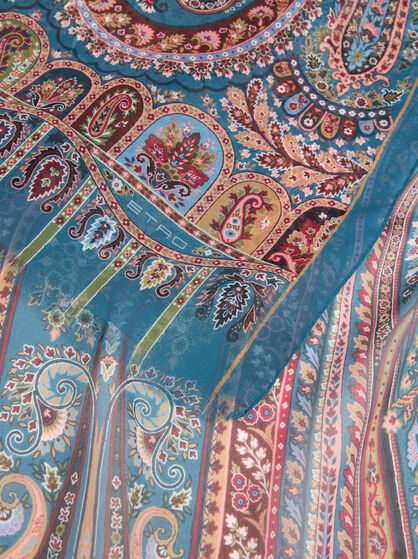 SILK SCARF WITH PLACED PRINT