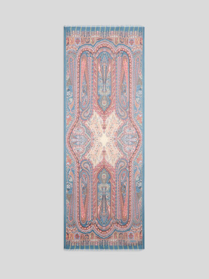SILK SCARF WITH PLACED PRINT