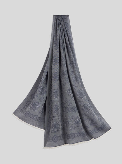 COTTON AND CASHMERE SCARF WITH PRINT