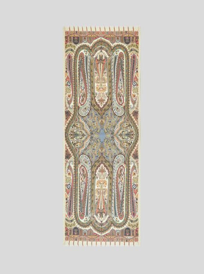PRINTED SILK AND CASHMERE SCARF
