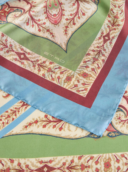 SILK SCARF WITH PLACED PRINT