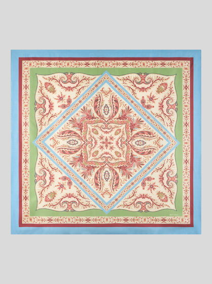 SILK SCARF WITH PLACED PRINT