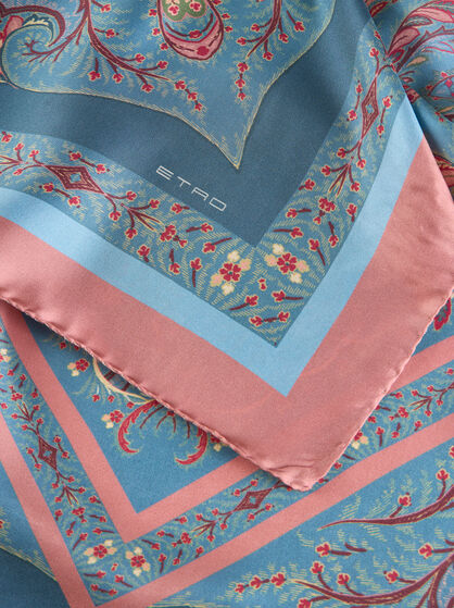 SILK SCARF WITH PLACED PRINT