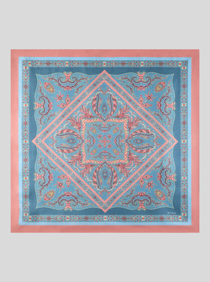SILK SCARF WITH PLACED PRINT