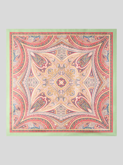SILK SCARF WITH PLACED PRINT