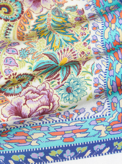 PRINTED SILK PONCHO