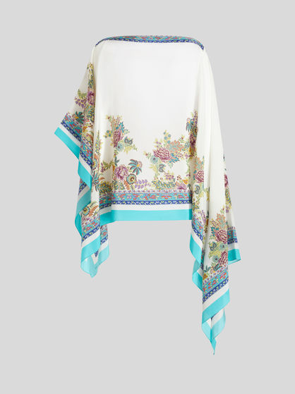 PRINTED SILK PONCHO