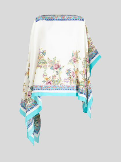PRINTED SILK PONCHO