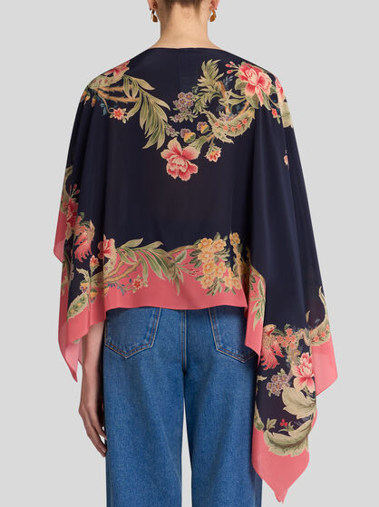 PRINTED SILK PONCHO | Capes and Ponchos | ETRO