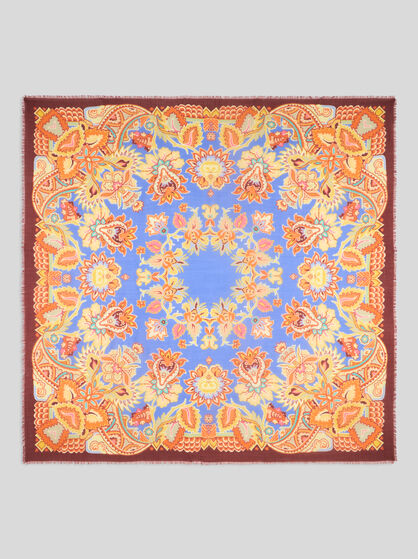 PRINTED CASHMERE AND SILK SHAWL