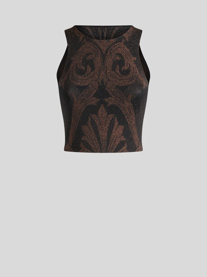 METALLIC JACQUARD TOP