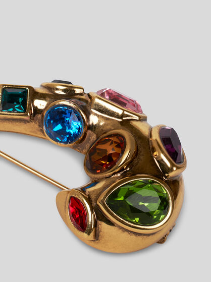 PAISLEY BROOCH WITH CRYSTALS