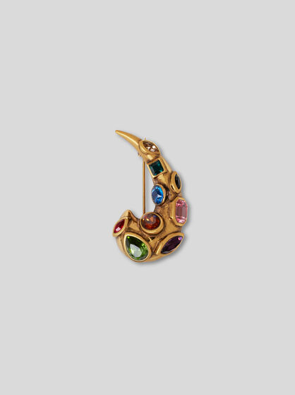 PAISLEY BROOCH WITH CRYSTALS