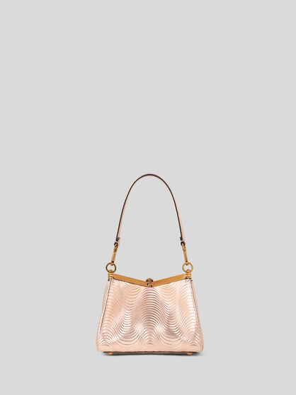 SMALL METALLIC LEATHER VELA BAG
