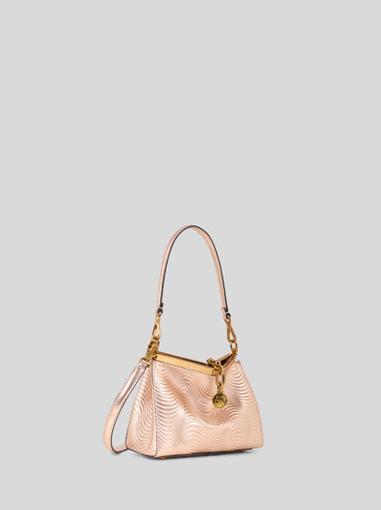 SMALL METALLIC LEATHER VELA BAG