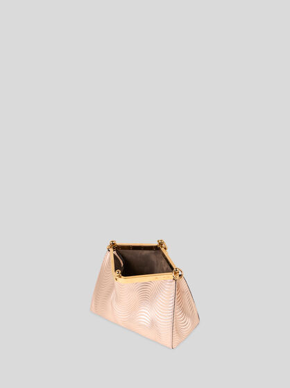 SMALL METALLIC LEATHER VELA BAG