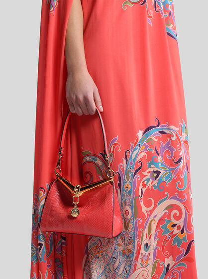 SMALL VELA BAG IN FINE ELAPHE SNAKESKIN