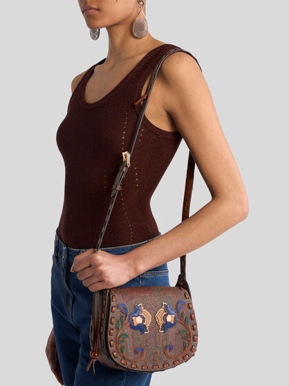DRYA CROSSBODY BAG ARNICA 1984 WITH FLORAL EMBROIDERY